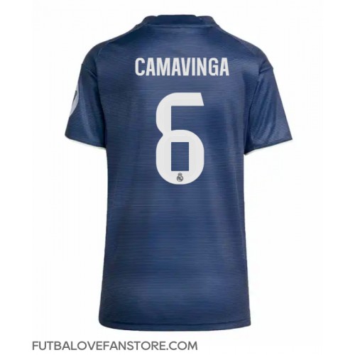 Real Madrid Eduardo Camavinga #6 Vonkajší Ženy futbalový dres 2025-26 Krátky Rukáv Real Madrid Eduardo Camavinga #6 Vonkajší Ženy futbalový dres 2025-26 Krátky Rukáv